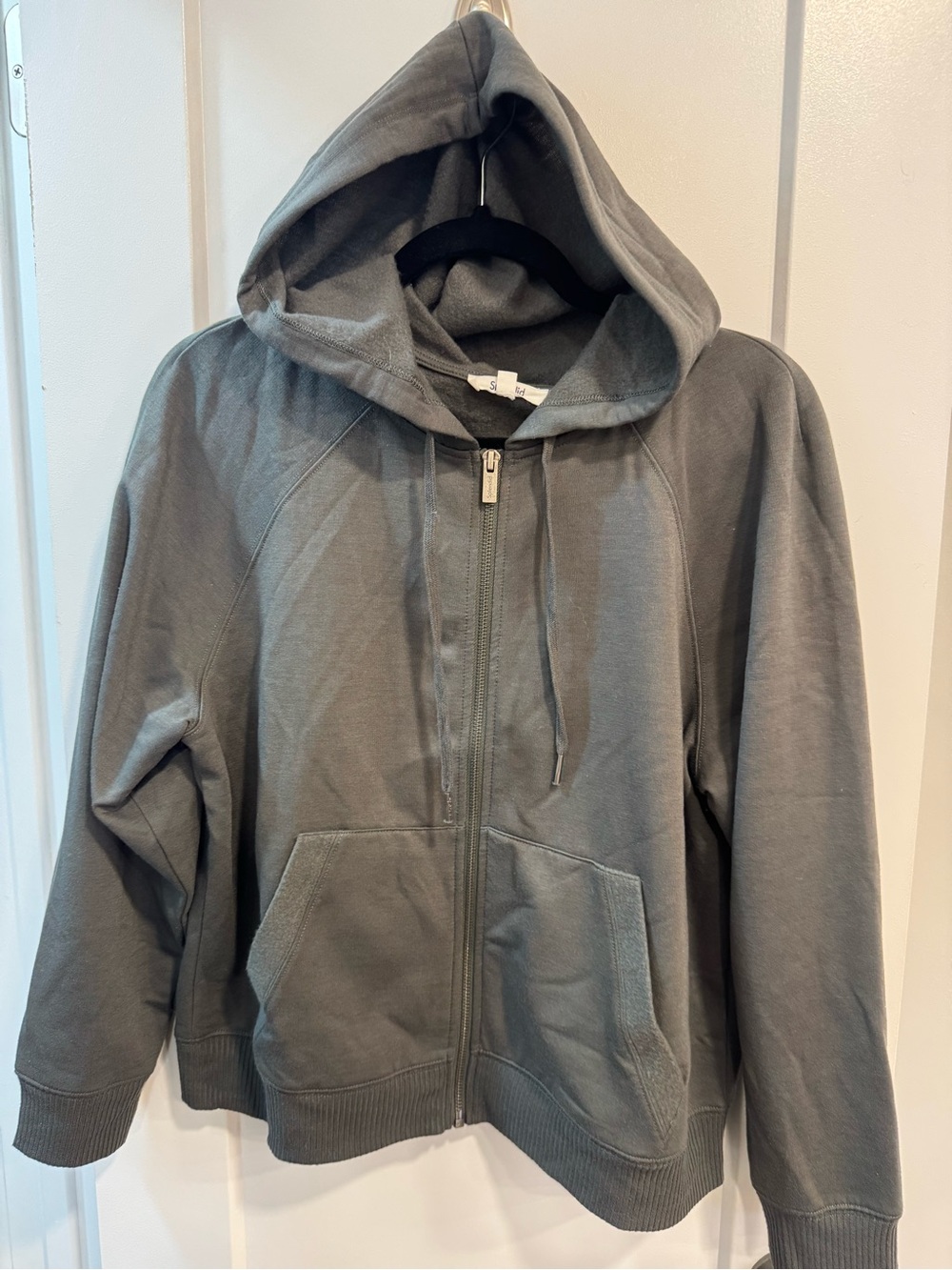 Splendid Charcoal Zip-Up Hooded Sweatshirt size Girls Large